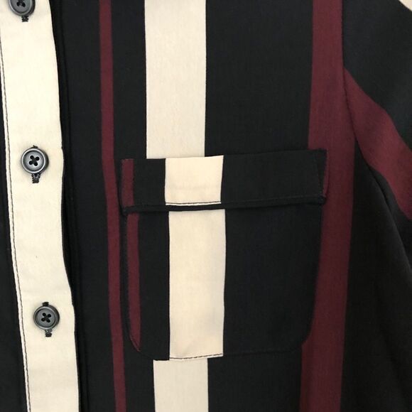 Who What Wear Long Sleeve Pin Striped Multi Color Shirt Size Extra Small - Picture 4 of 8